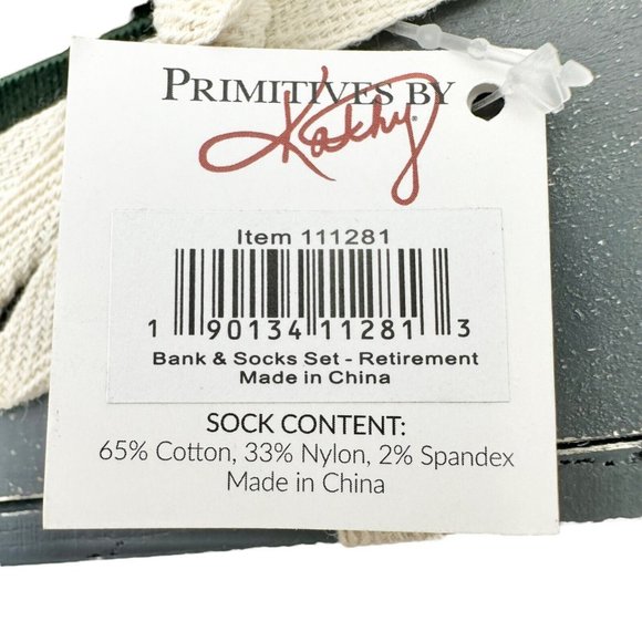 Primitives by Kathy Bank 2 Sock Set Retirement Bank 4 in Gray Socks One Size NWT - Picture 5 of 9